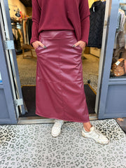 PU Rok "Flier" bordeaux