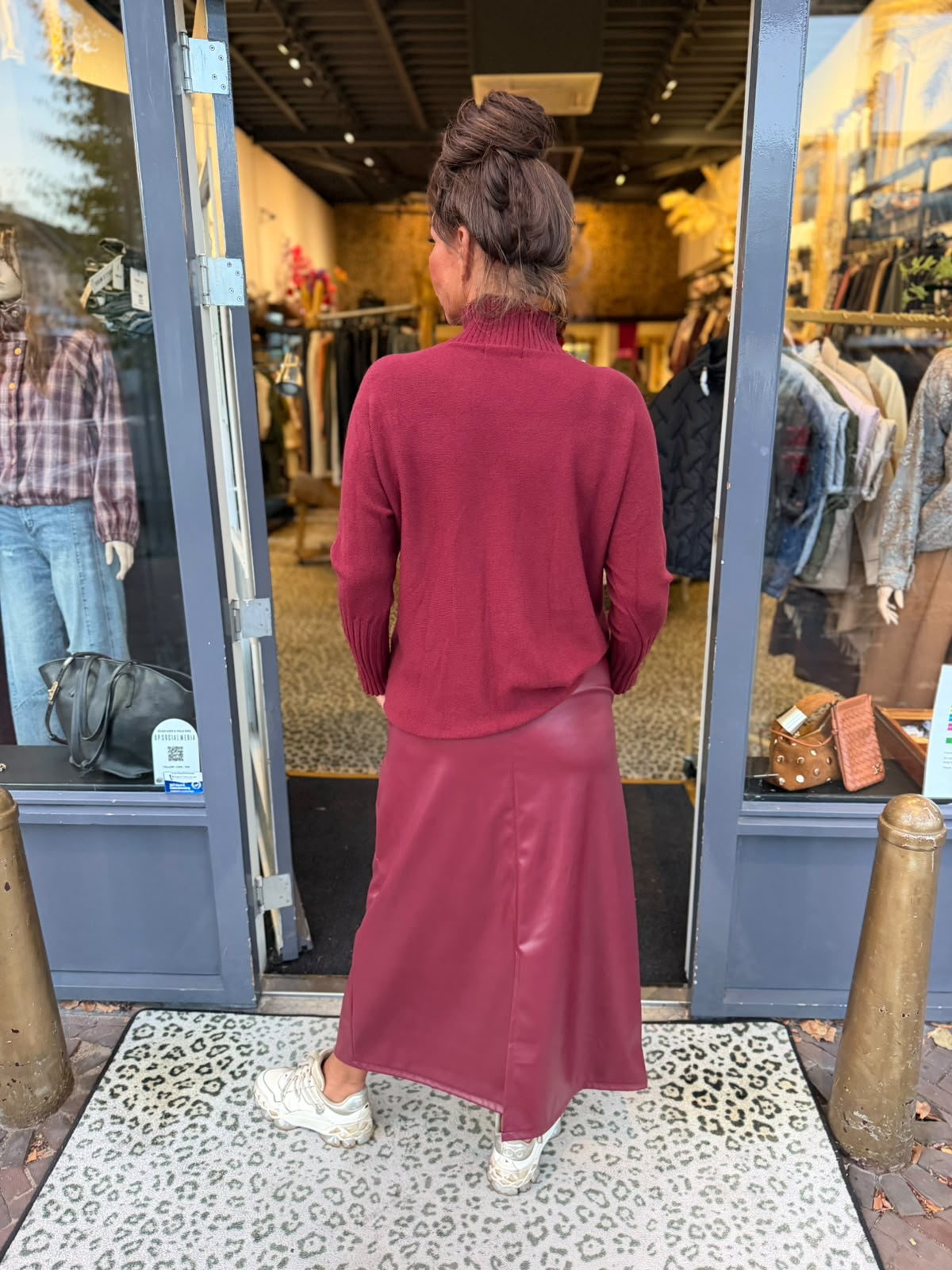 PU Rok "Flier" bordeaux