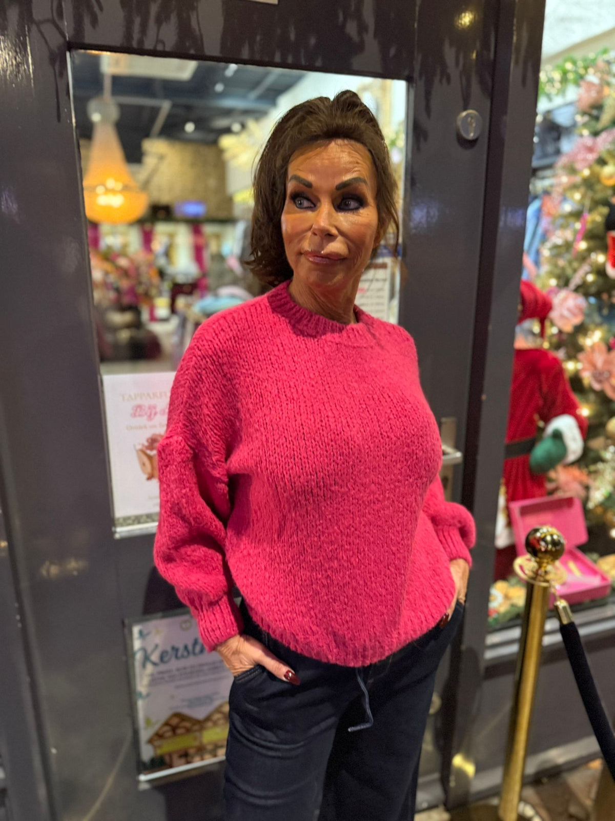 Gebreide trui "Knitted" fuchsia