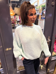 Gebreide trui "Knitted" mintgroen