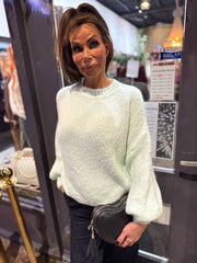 Gebreide trui "Knitted" mintgroen