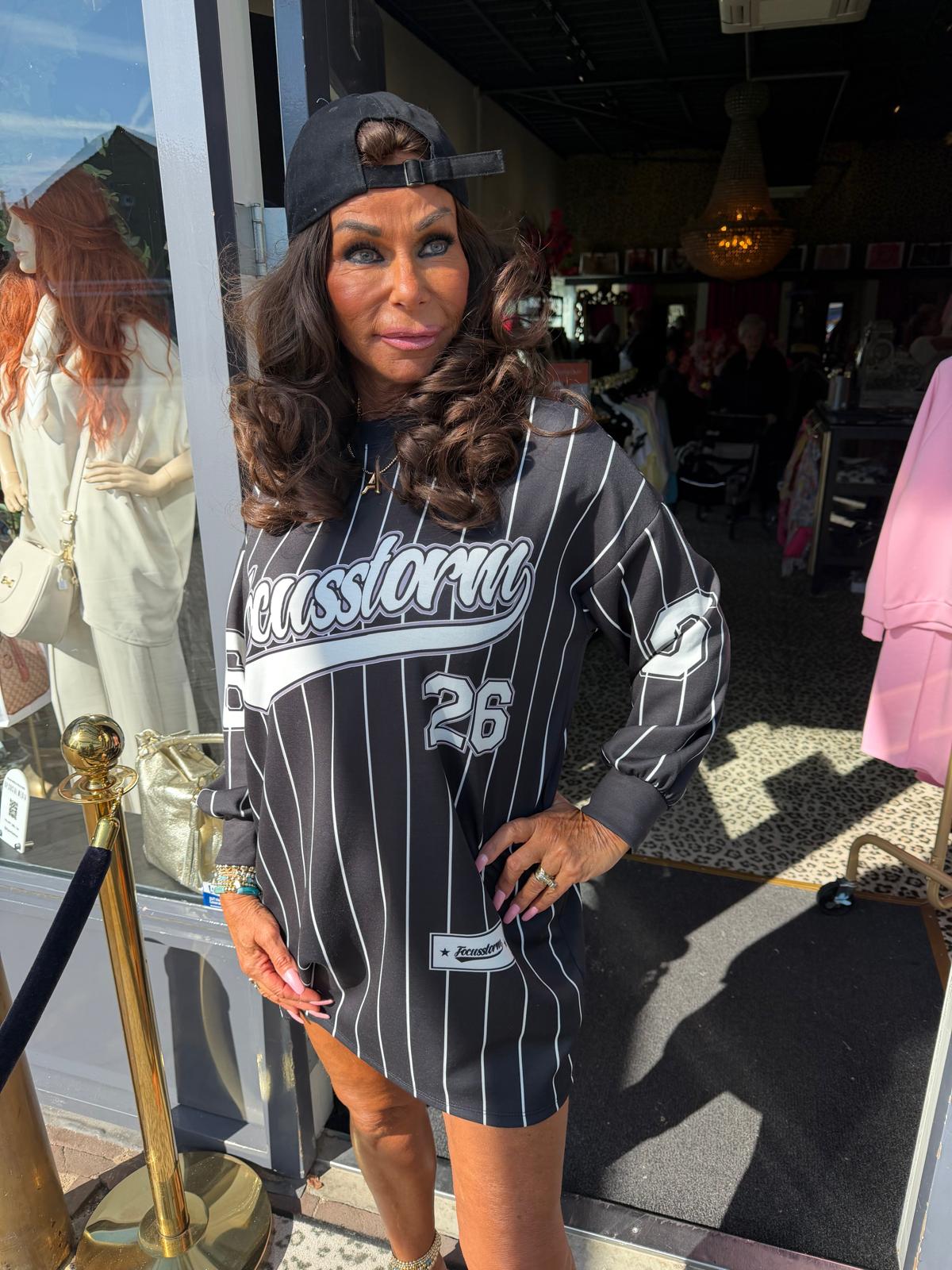 Baseball jersey "Focus" zwart