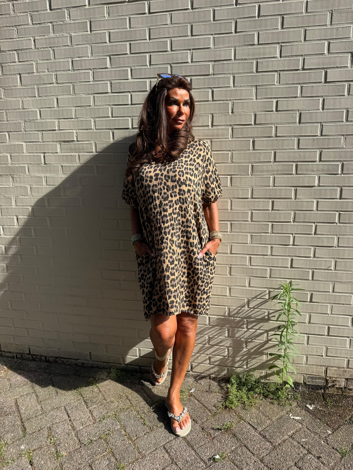 Jurk Hydrofiele Pof dierenprint