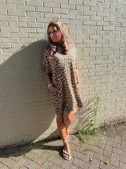 Jurk Hydrofiele Pof dierenprint