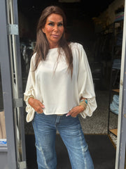 Blouse pofmouwen "Indie" Ecru