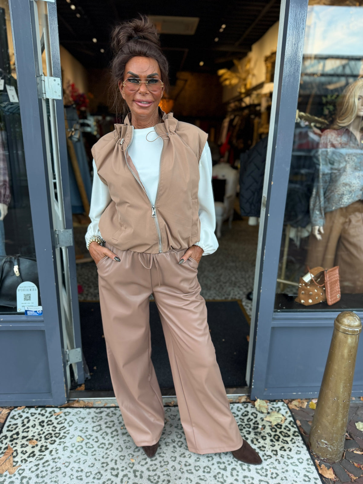 Broek stretch "comfy" camel