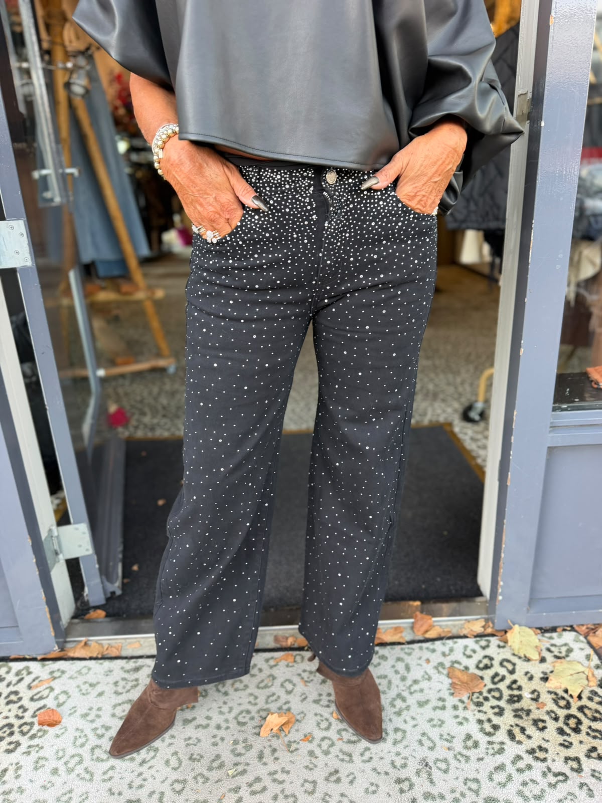 Broek glitter zwart