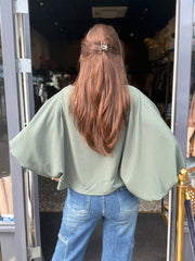 Blouse pofmouwen "Indie" Groen