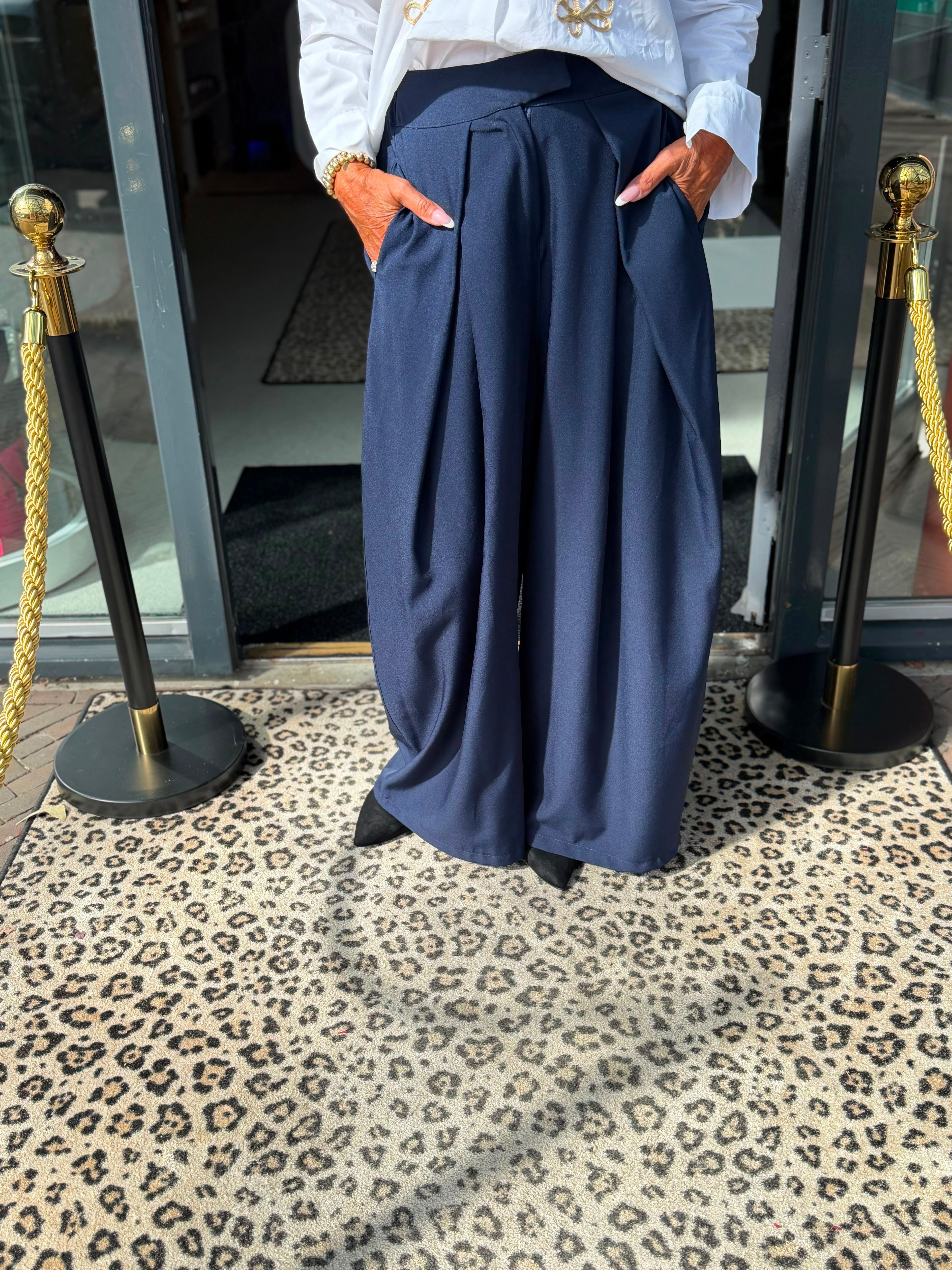 Wijde broek "Mies" donkerblauw
