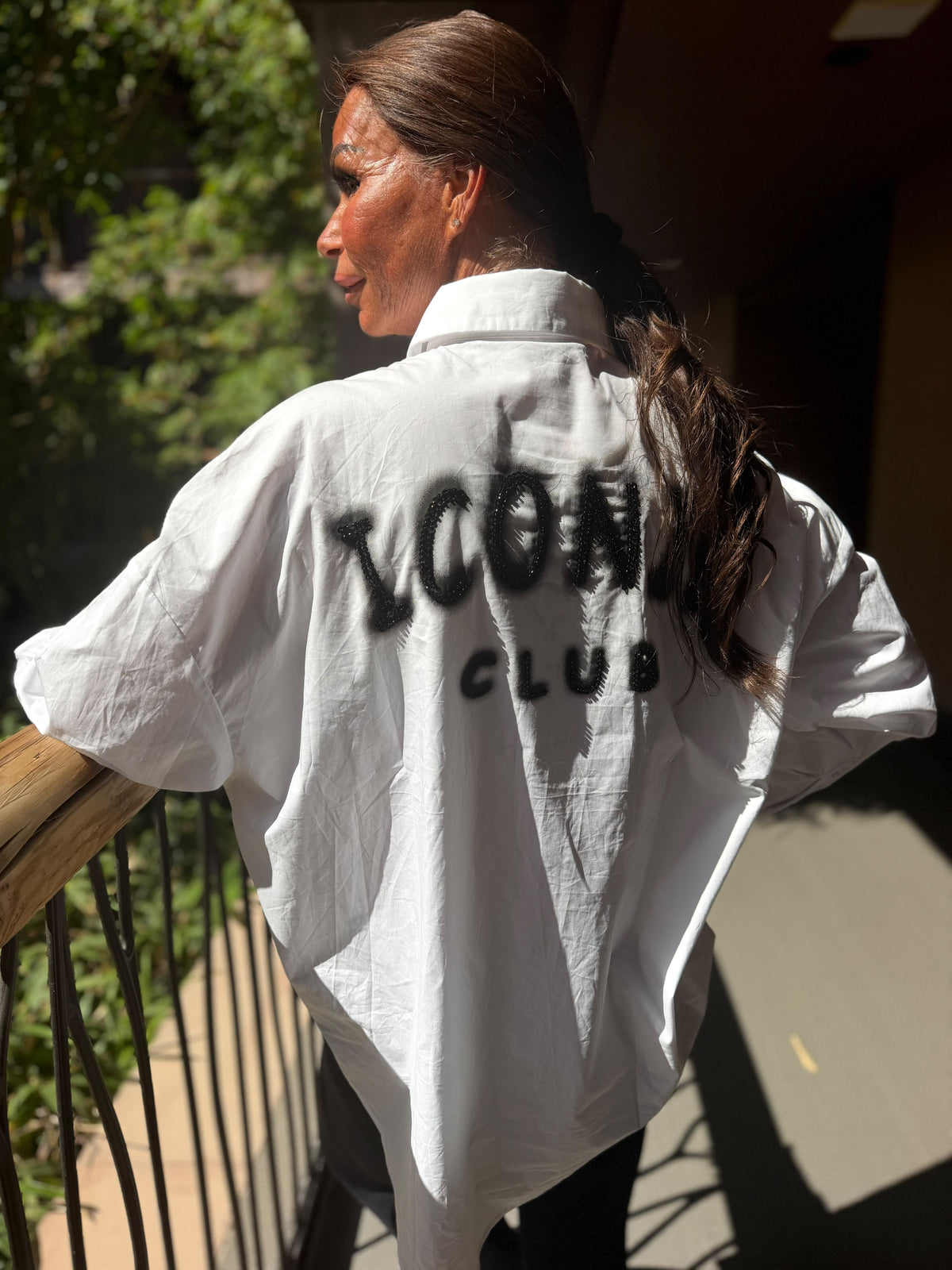 Lange Blouse "Iconic club" wit