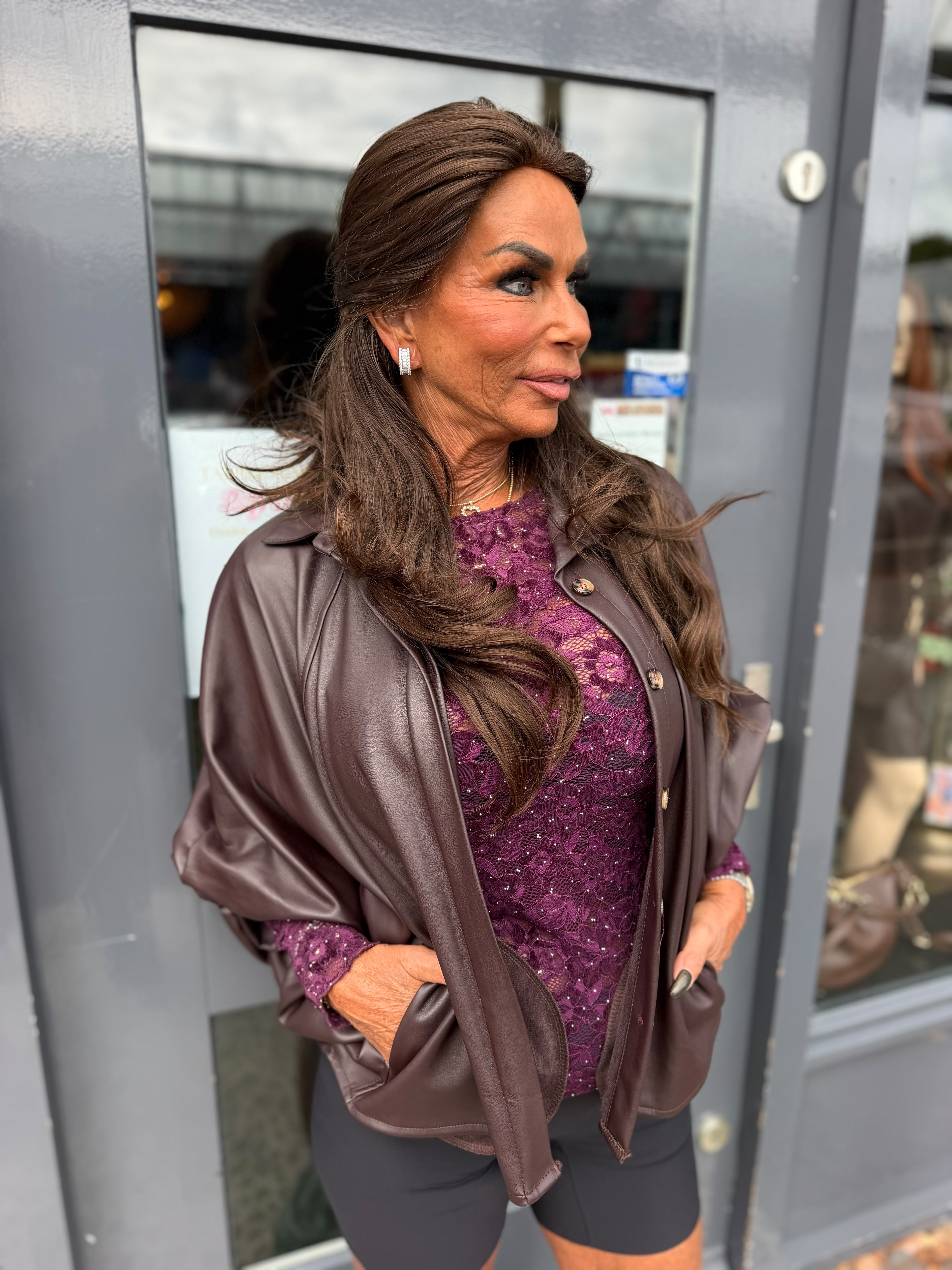 Jasje Leatherlook PU aubergine