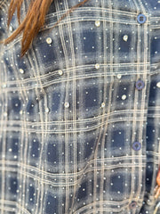 Blouse "Jenna" bling donkerblauw