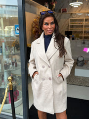 Half lange Trenchcoat "plooi" beige