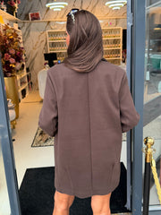 Half lange Trenchcoat "plooi" bruin