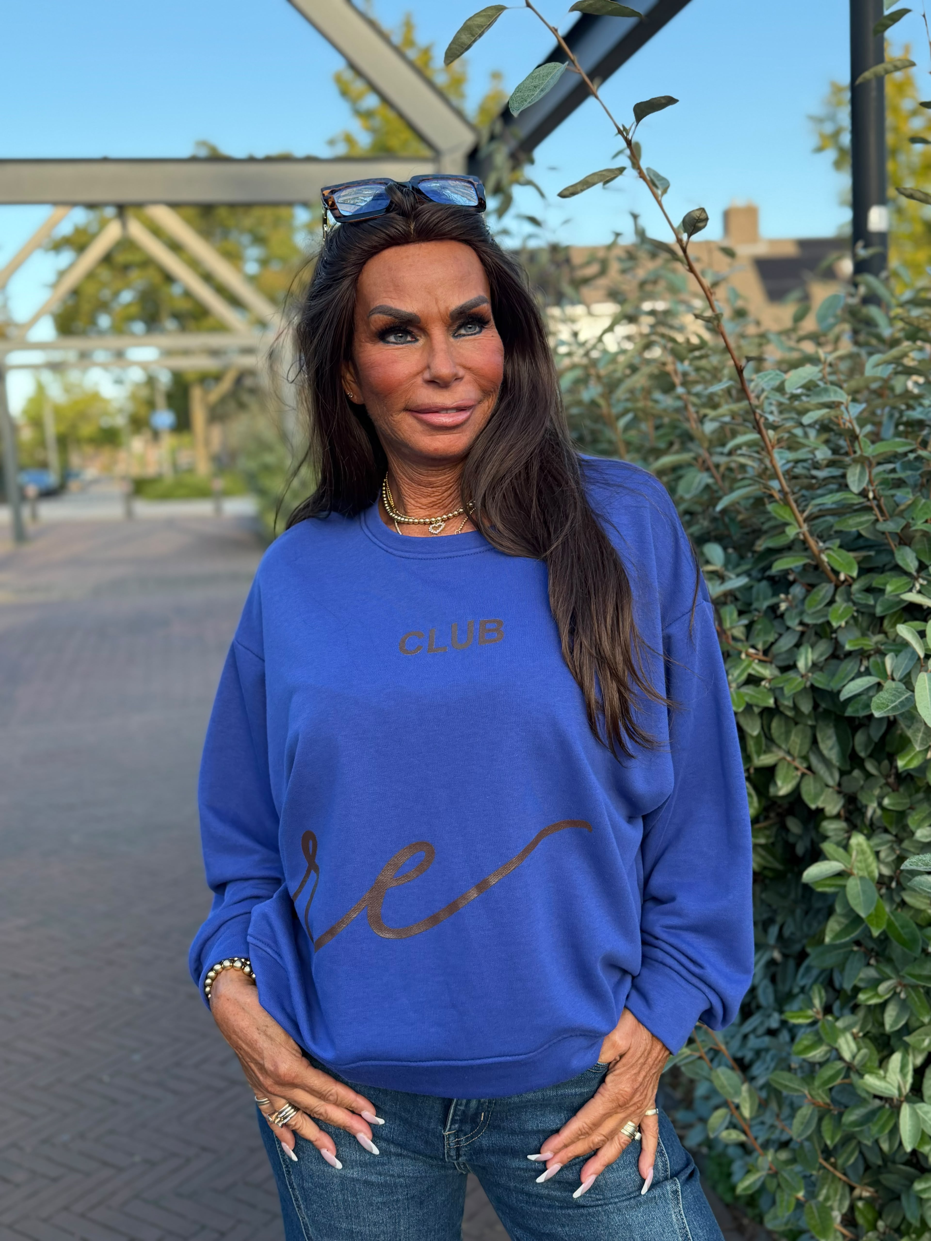 Trui "Amore" Kobalt blauw / Bruin