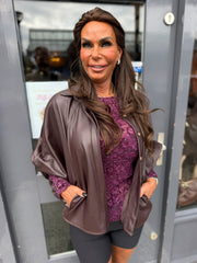 Jasje Leatherlook PU aubergine