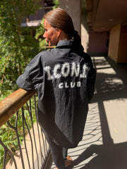 Lange Blouse "Iconic club" zwart