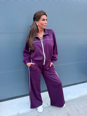 2 delig comfyset Shimmer aubergine