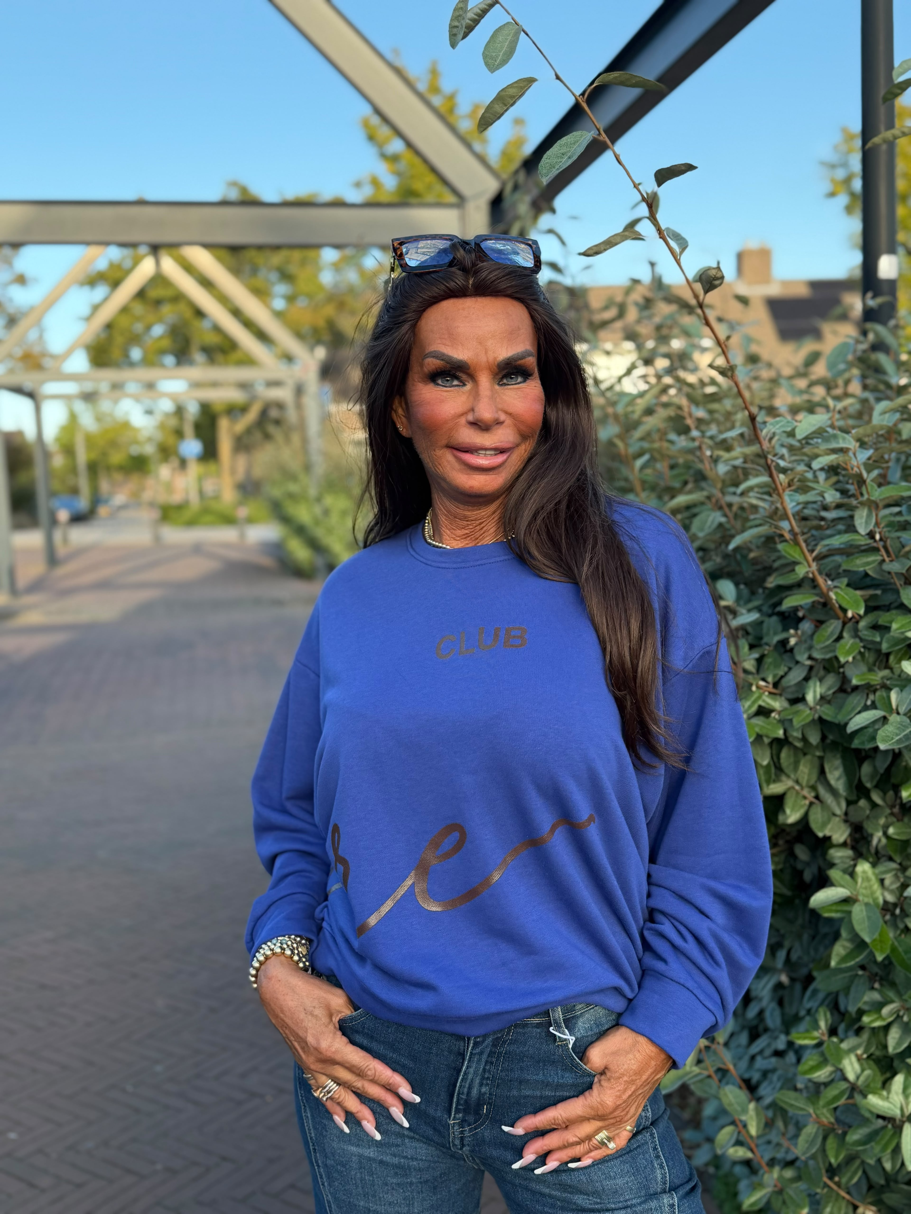 Trui "Amore" Kobalt blauw / Bruin