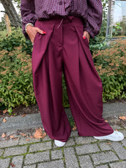 Wijde broek "Mies" bordeaux