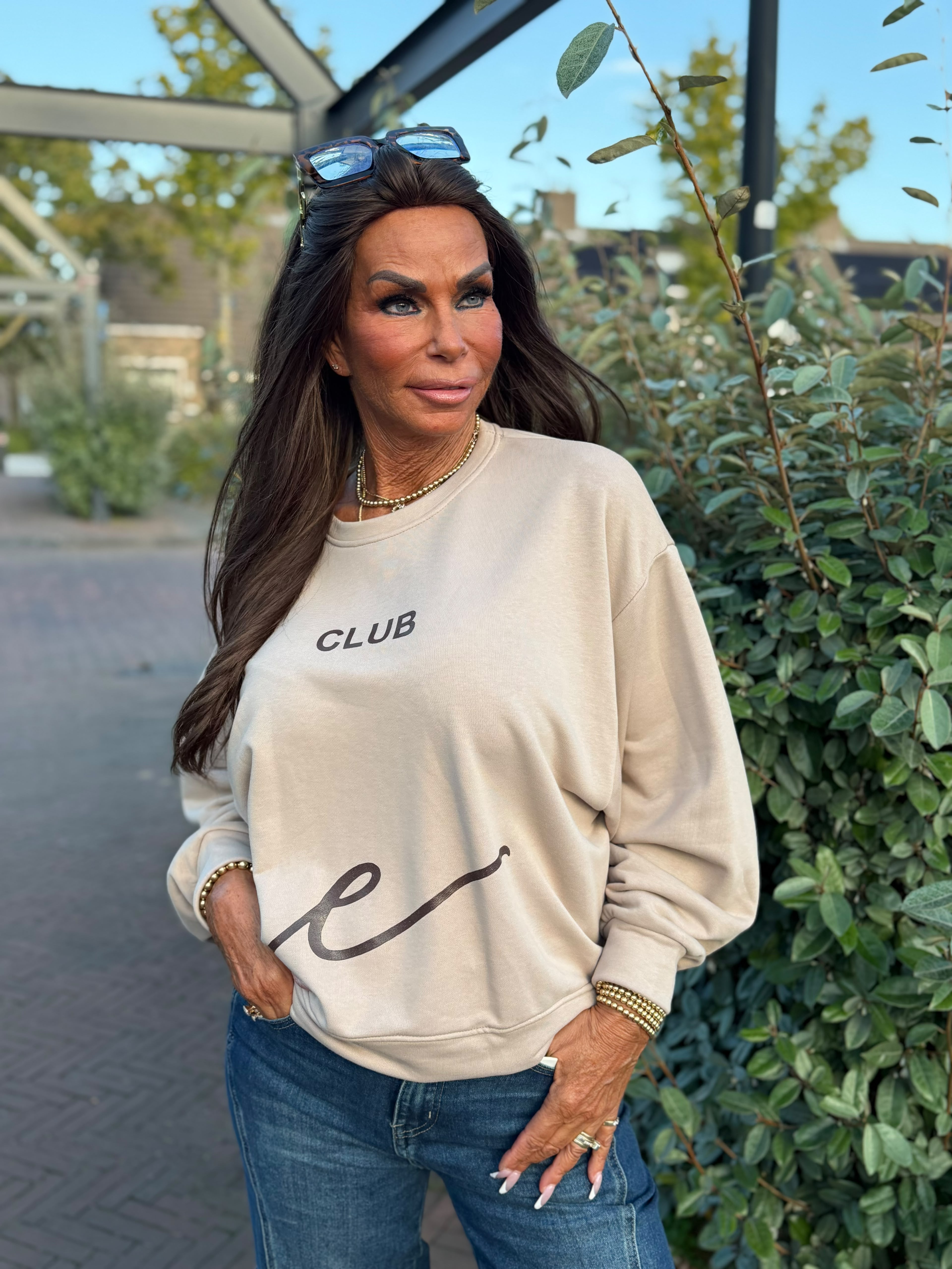 Trui "Amore" Beige / Donkerbruin