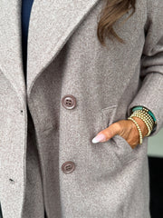 Half lange Trenchcoat "plooi" taupe