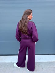 2 delig comfyset Shimmer aubergine