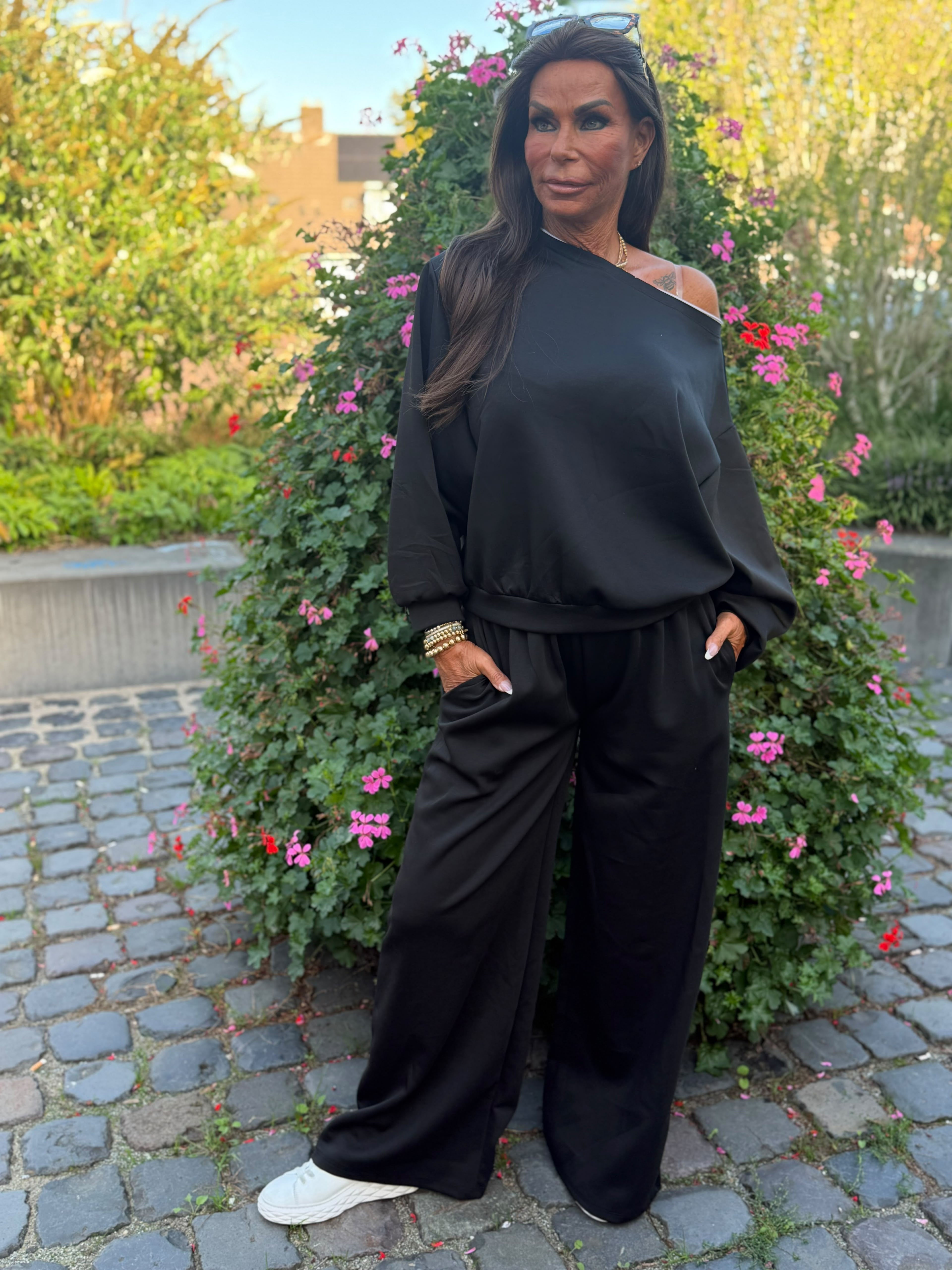 2 delig comfyset offshoulder zwart