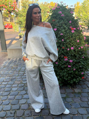 2 delig comfyset offshoulder grijs