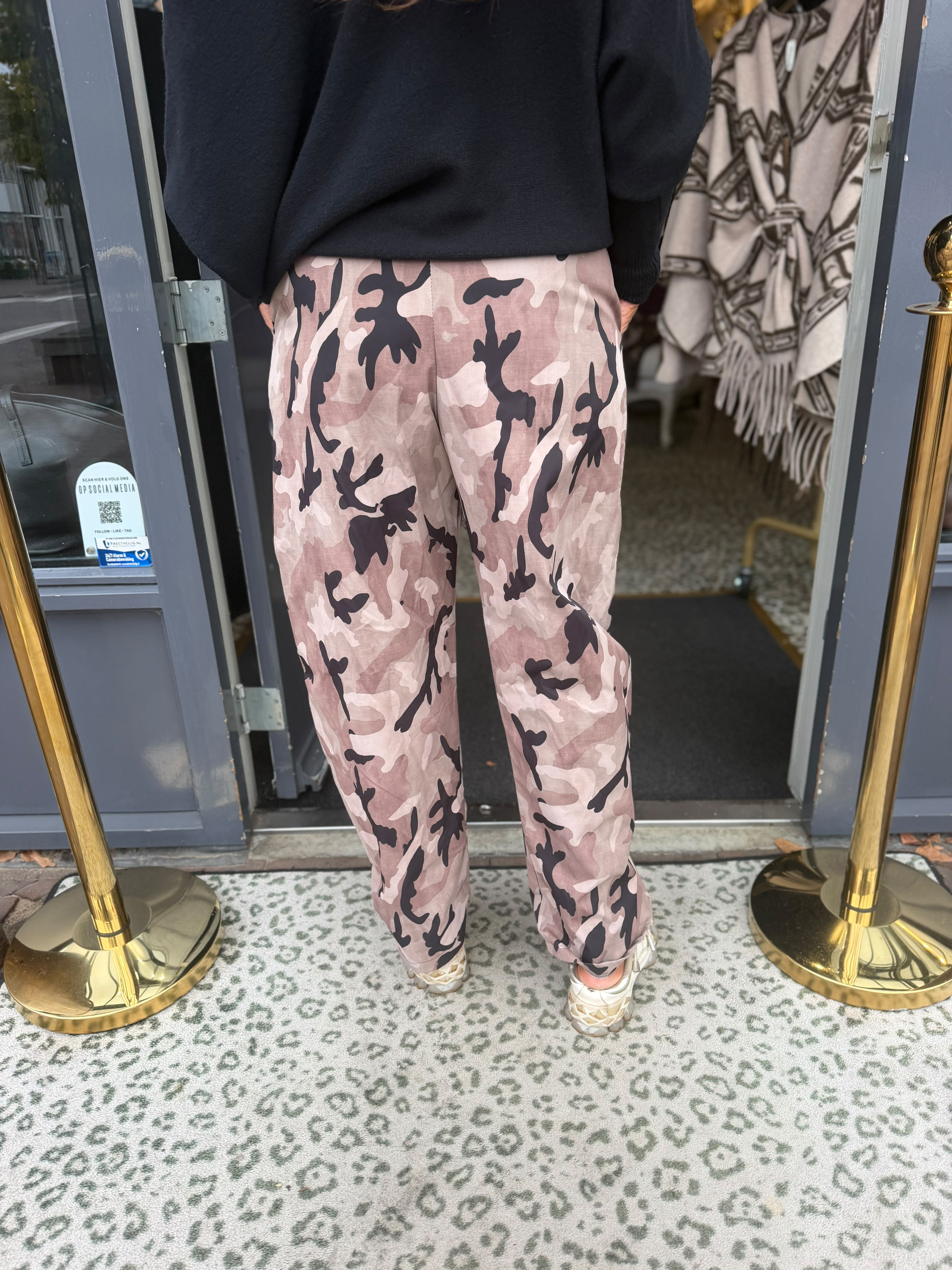 Camo pants beige/zwart