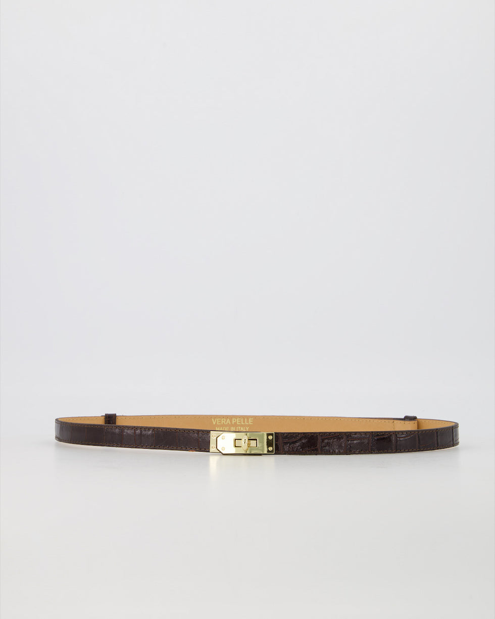 Garcia riem "croco bruin" verstelbaar