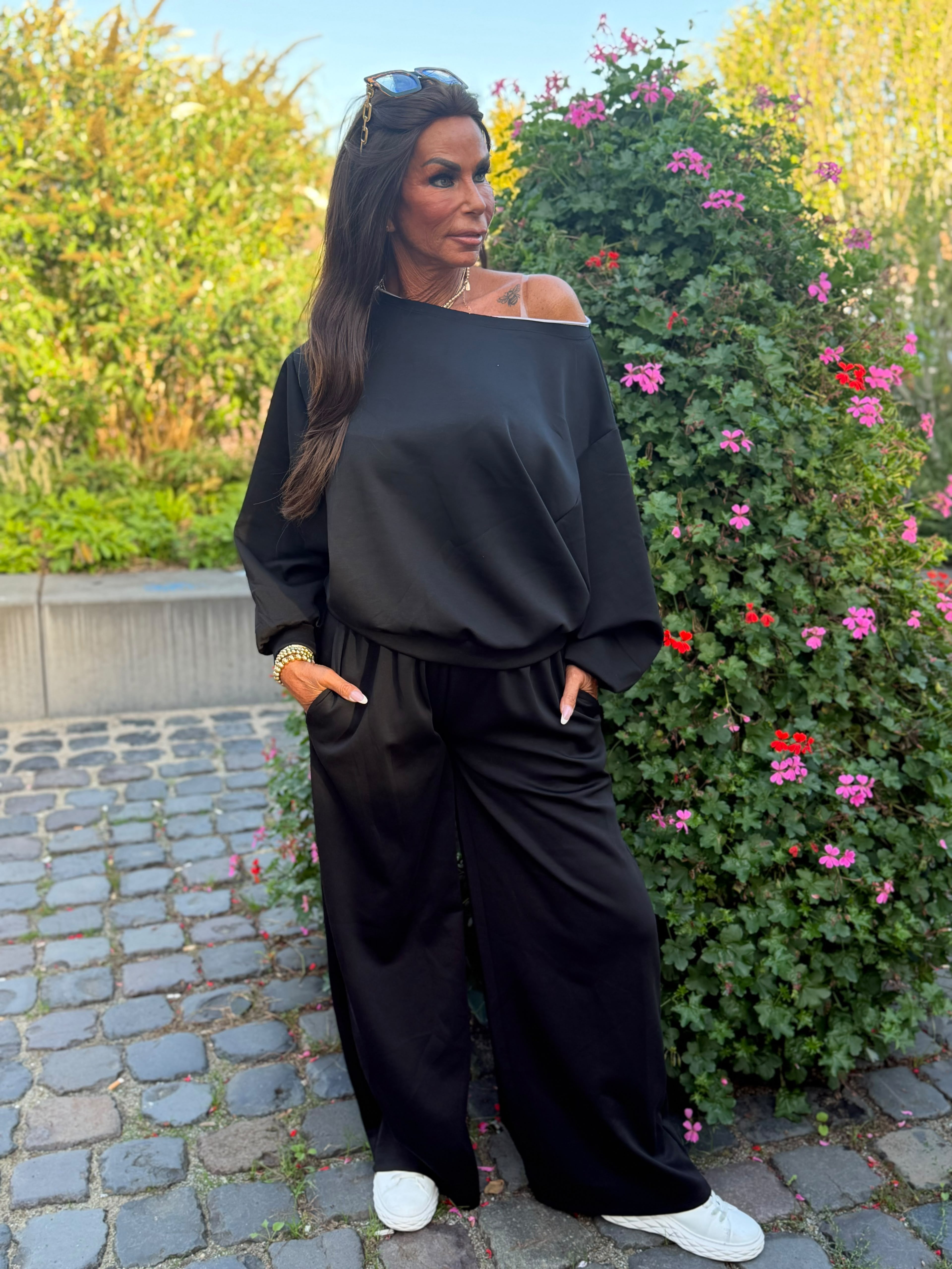 2 delig comfyset offshoulder zwart