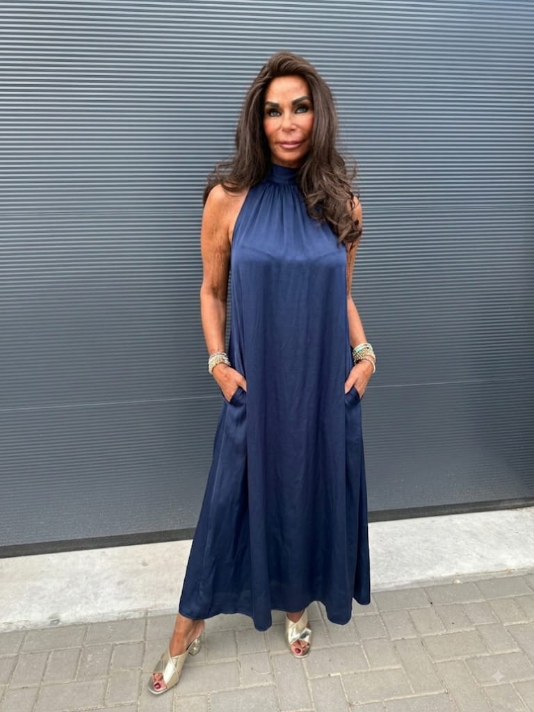 Halterjurk effen "show" Navy