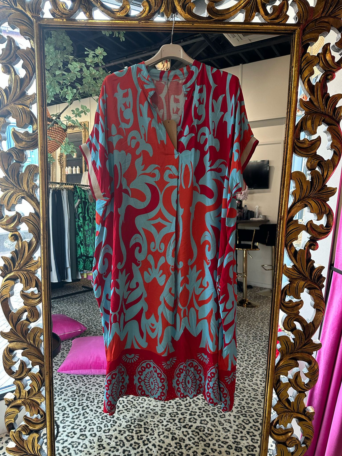 Jurk "Sky" Rood/Blauw