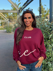Trui "Amore" Bordeaux / Beige