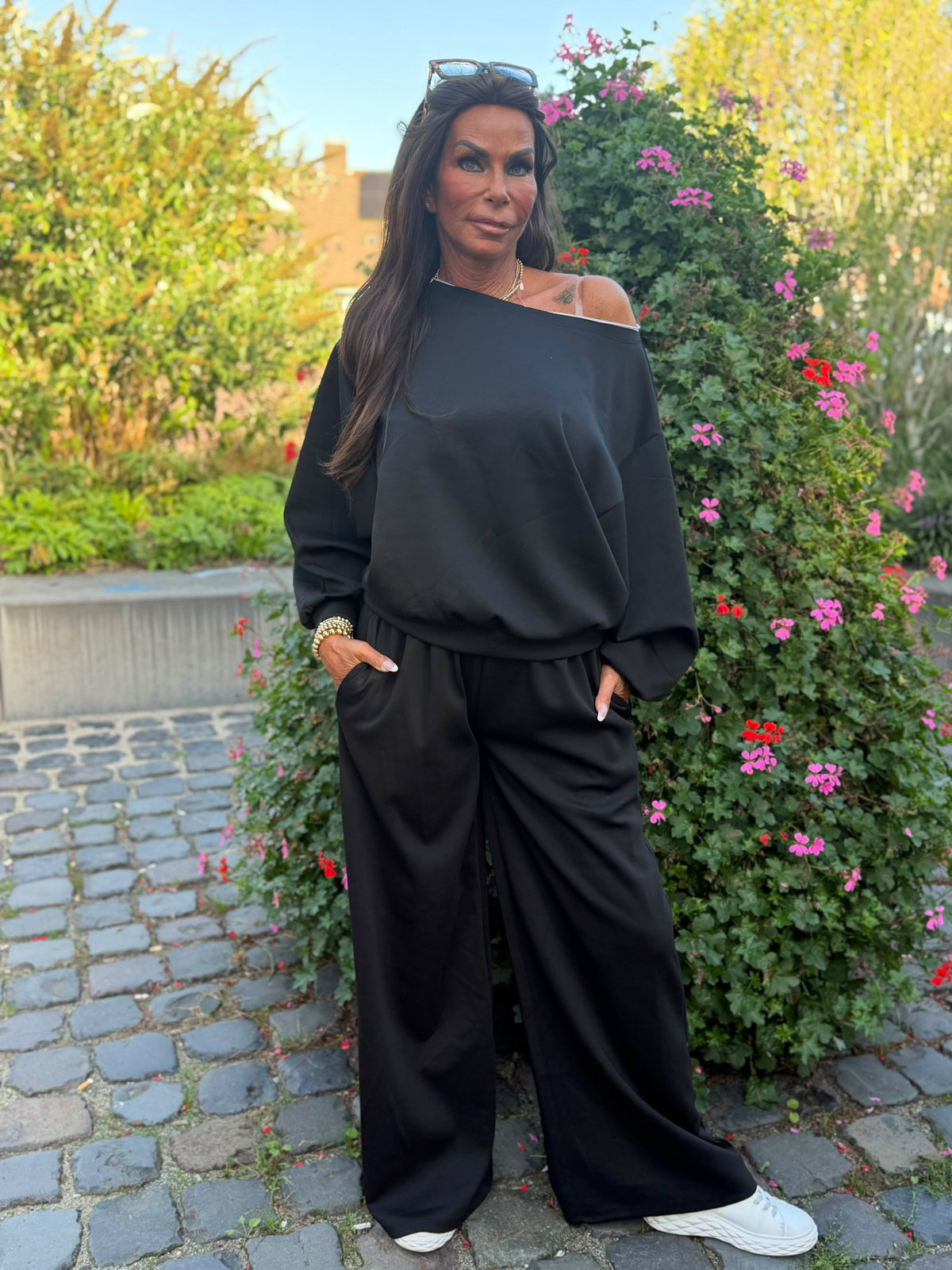 2 delig comfyset offshoulder zwart