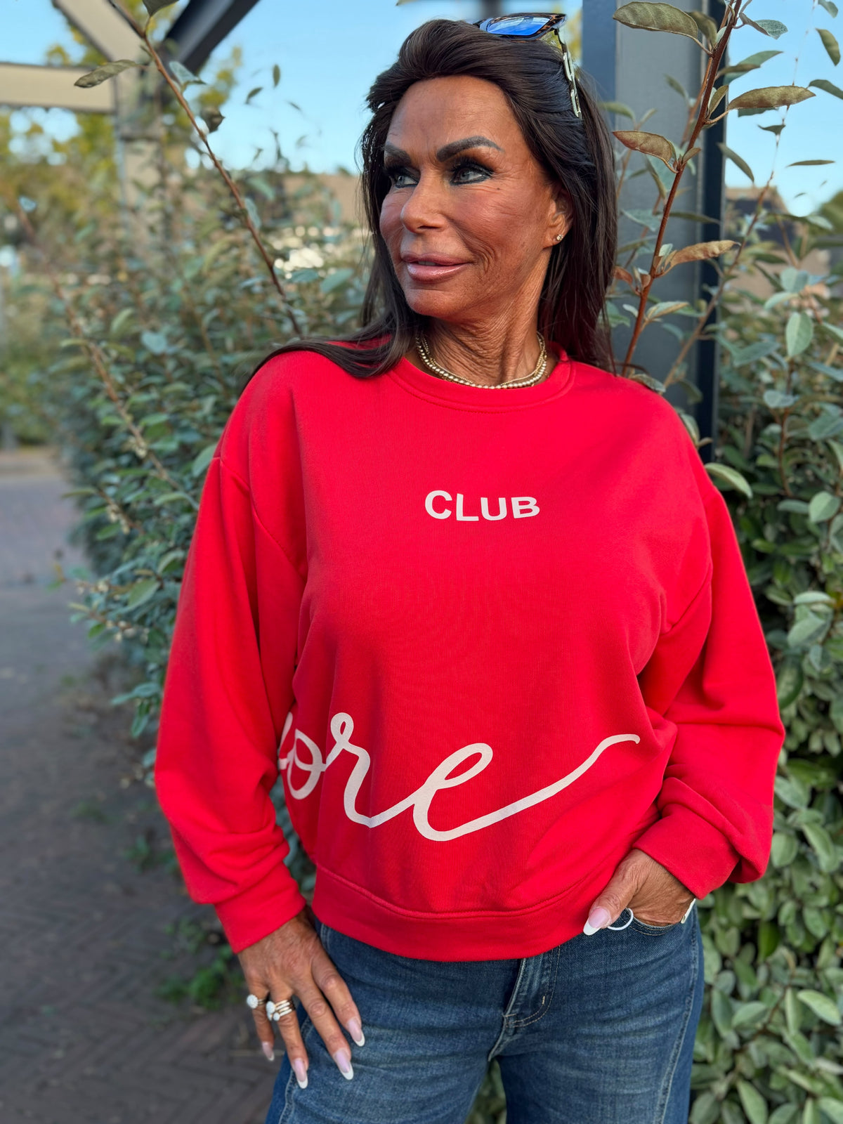 Trui "Amore" Rood / Beige